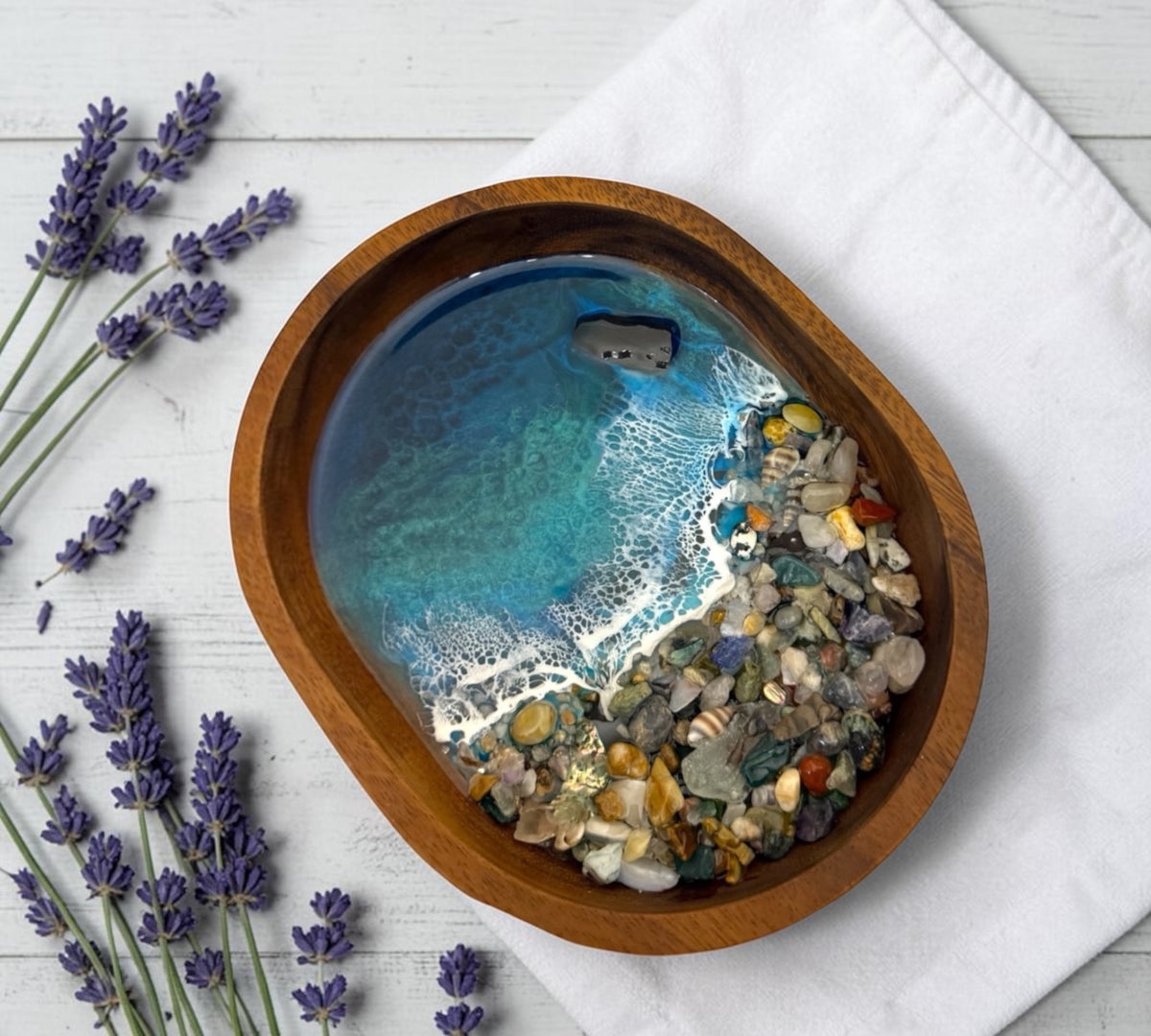 Handmade Ocean Waves Trinket Dish – Coastal Jewellery & Keepsake Tray