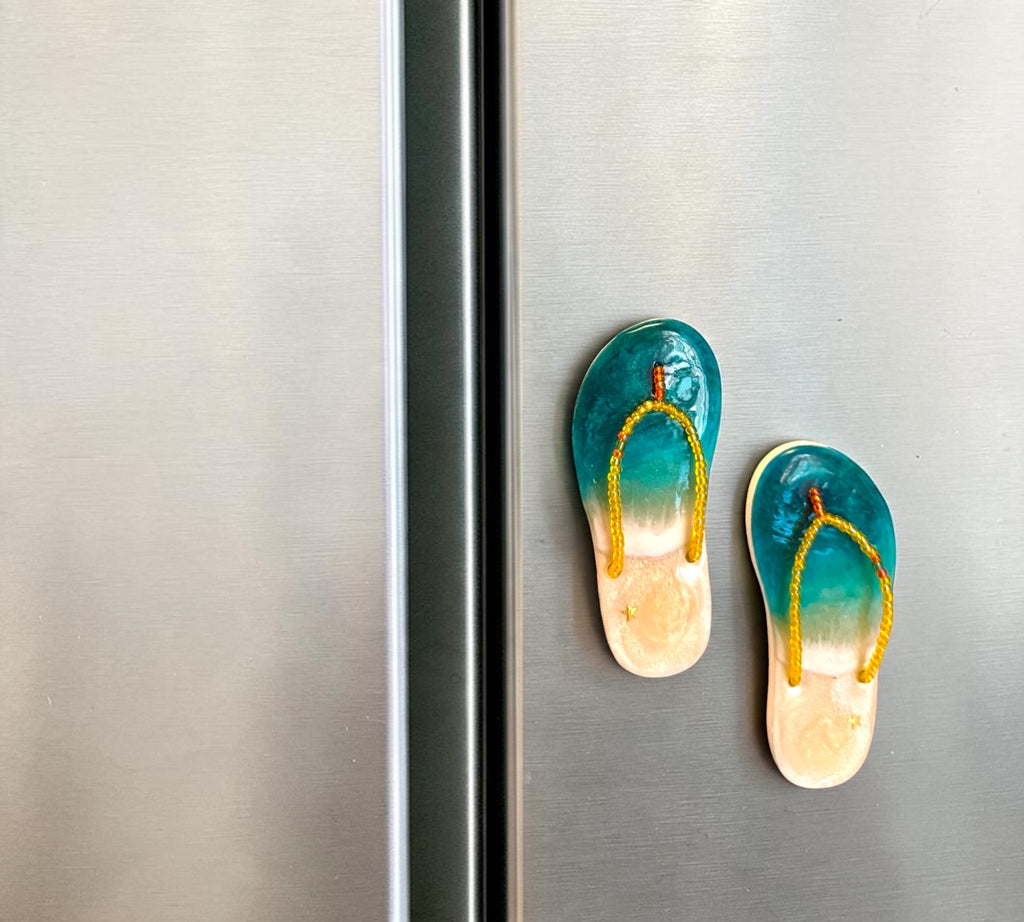 Tropical flip-flop fridge magnets/ Coastal magnets