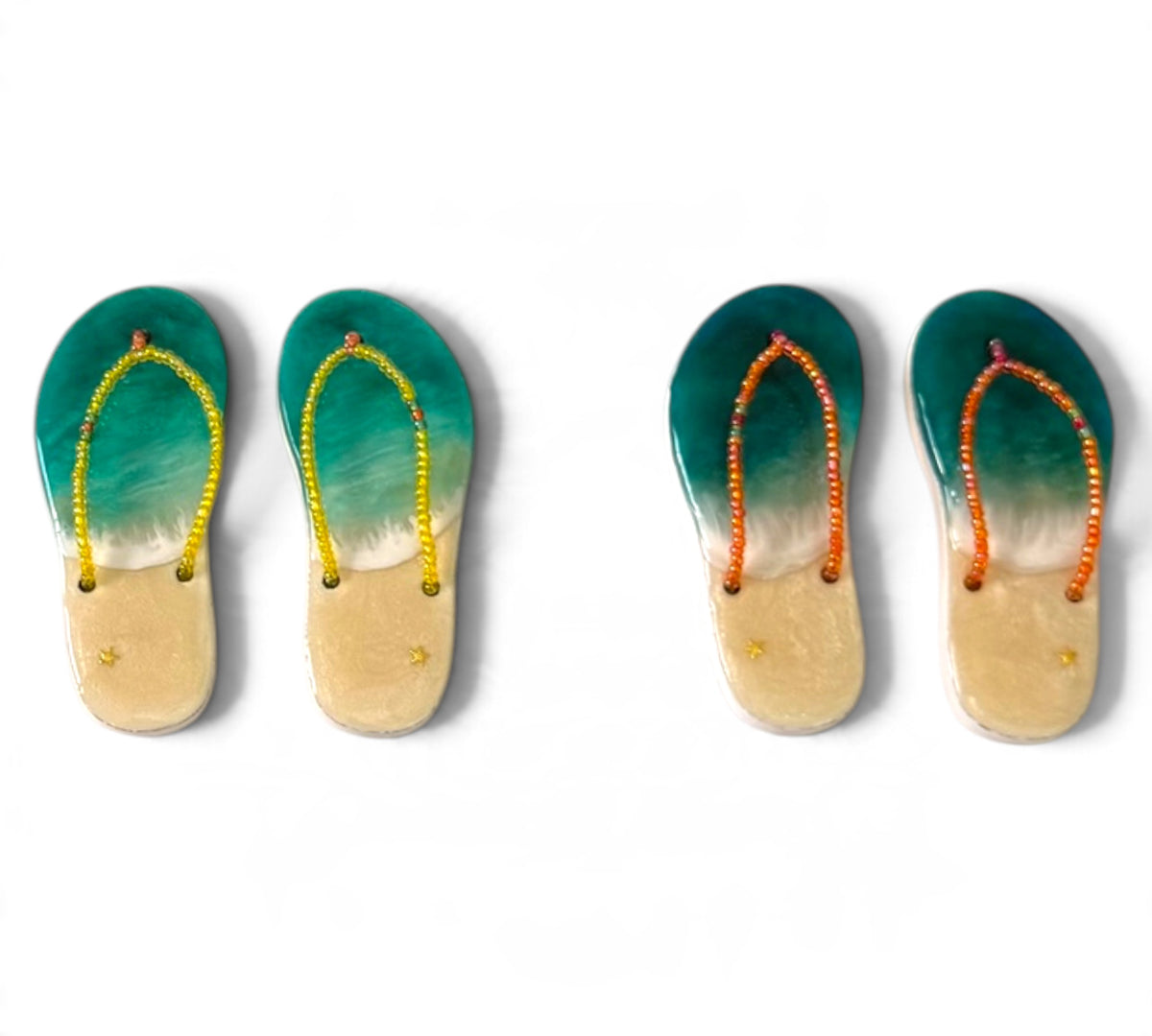 Tropical flip-flop fridge magnets/ Coastal magnets
