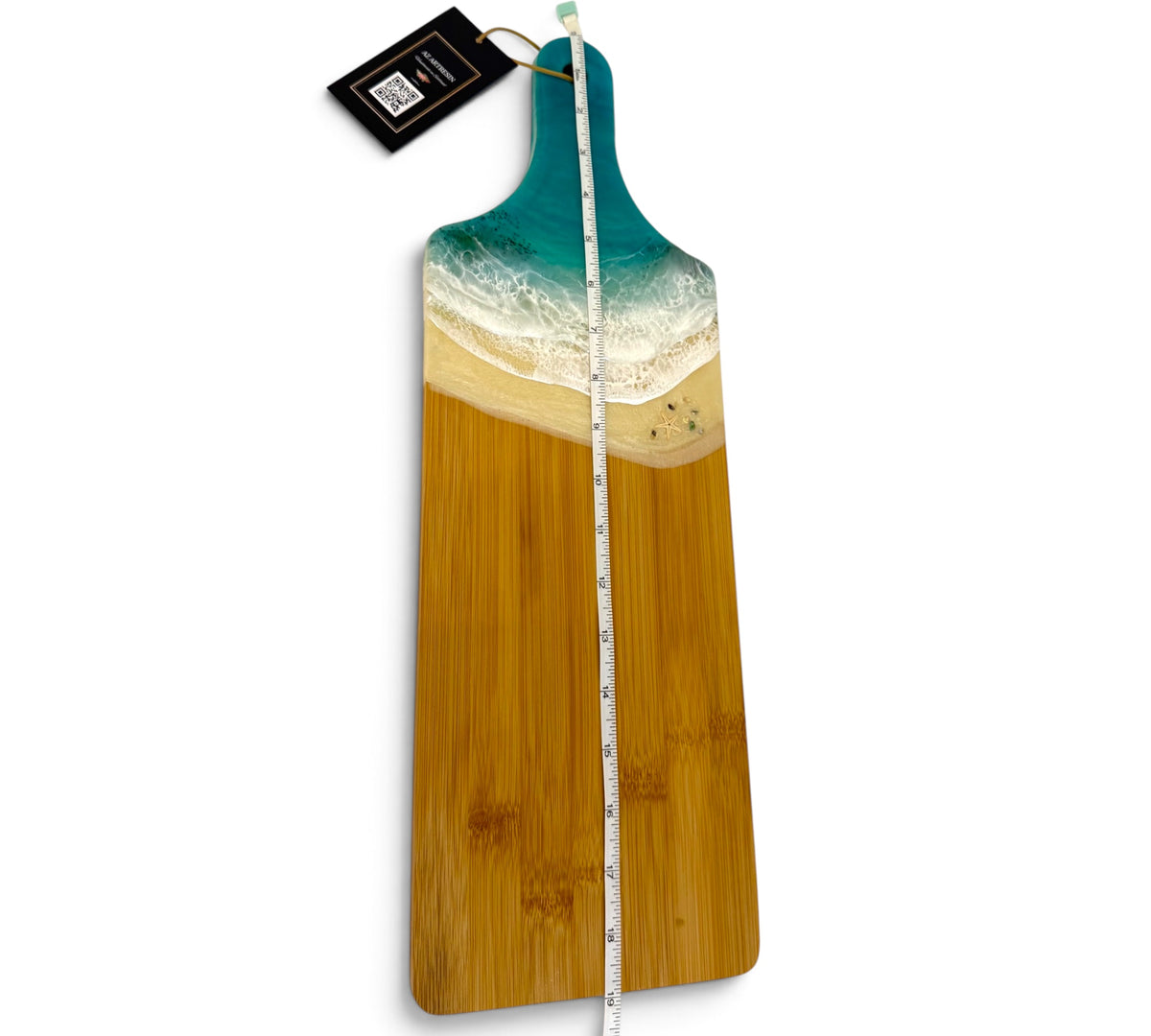 Tropical Beach Art Serving Board / Handmade Ocean-Inspired Board
