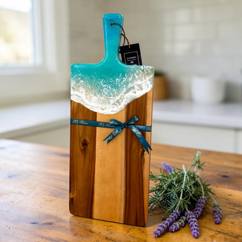 Coastal Wave Serving Board – Ocean-Inspired Handmade Wooden Board
