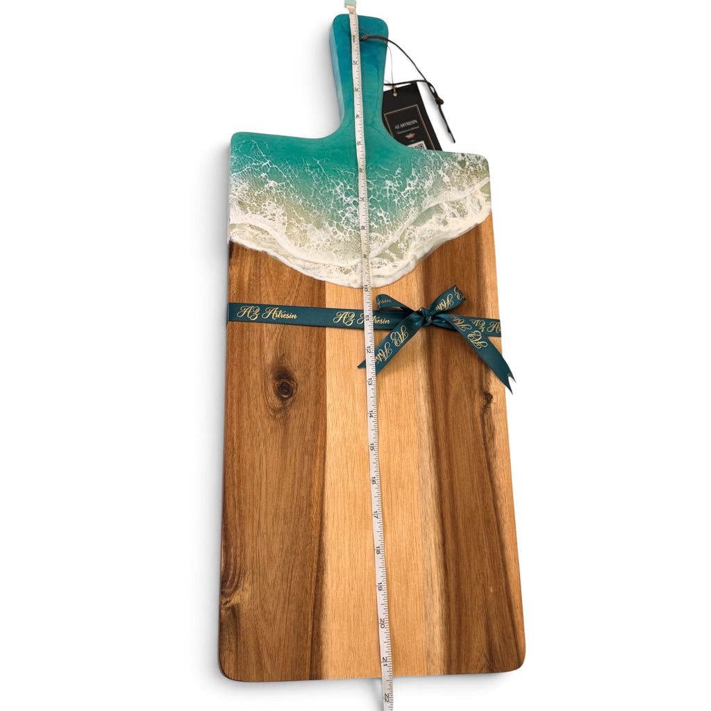 Coastal Wave Serving Board – Ocean-Inspired Handmade Wooden Board