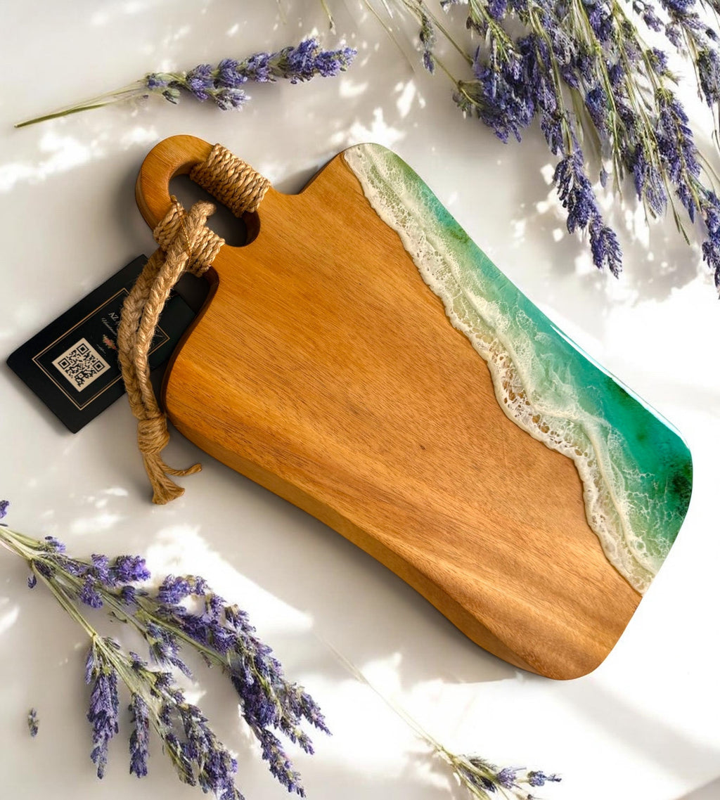 Coastal Serving Board | Handmade Tropical Ocean charcuterie board