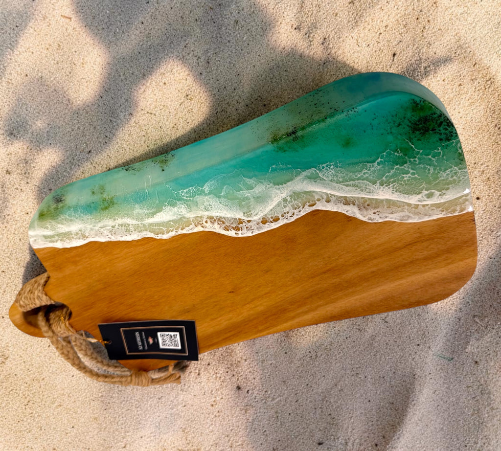 Coastal Serving Board | Handmade Tropical Ocean charcuterie board
