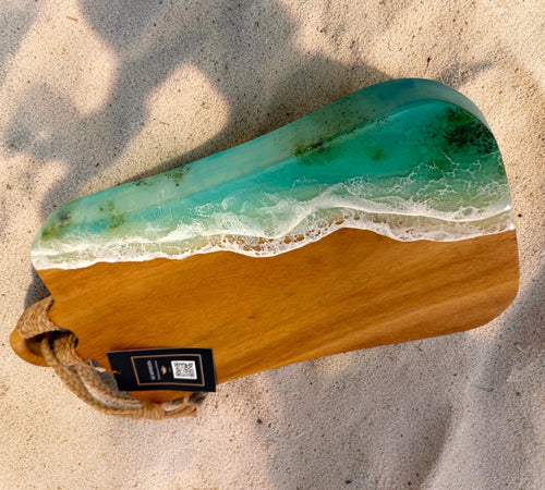 Coastal Serving Board | Handmade Tropical Ocean charcuterie board