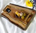 Handcrafted Geode & Wood Serving & Decorative Tray